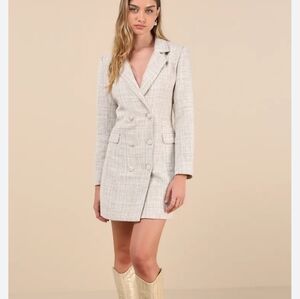 Lulu's Cream Blazer Dress